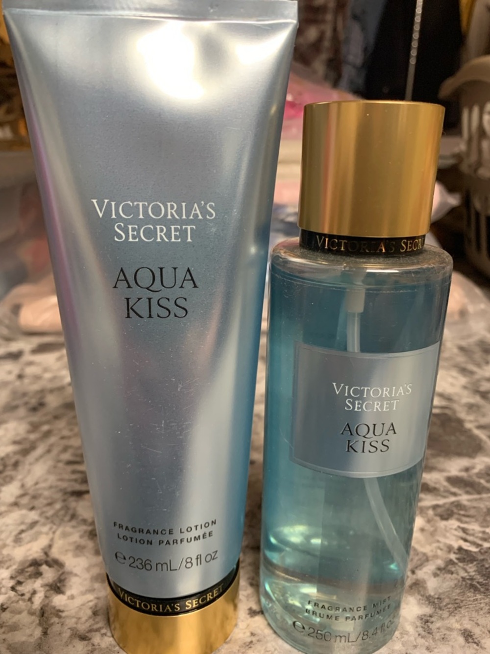 Victoria's Secret Aqua Kiss Fragrance Mist & Lotion FULL SIZE